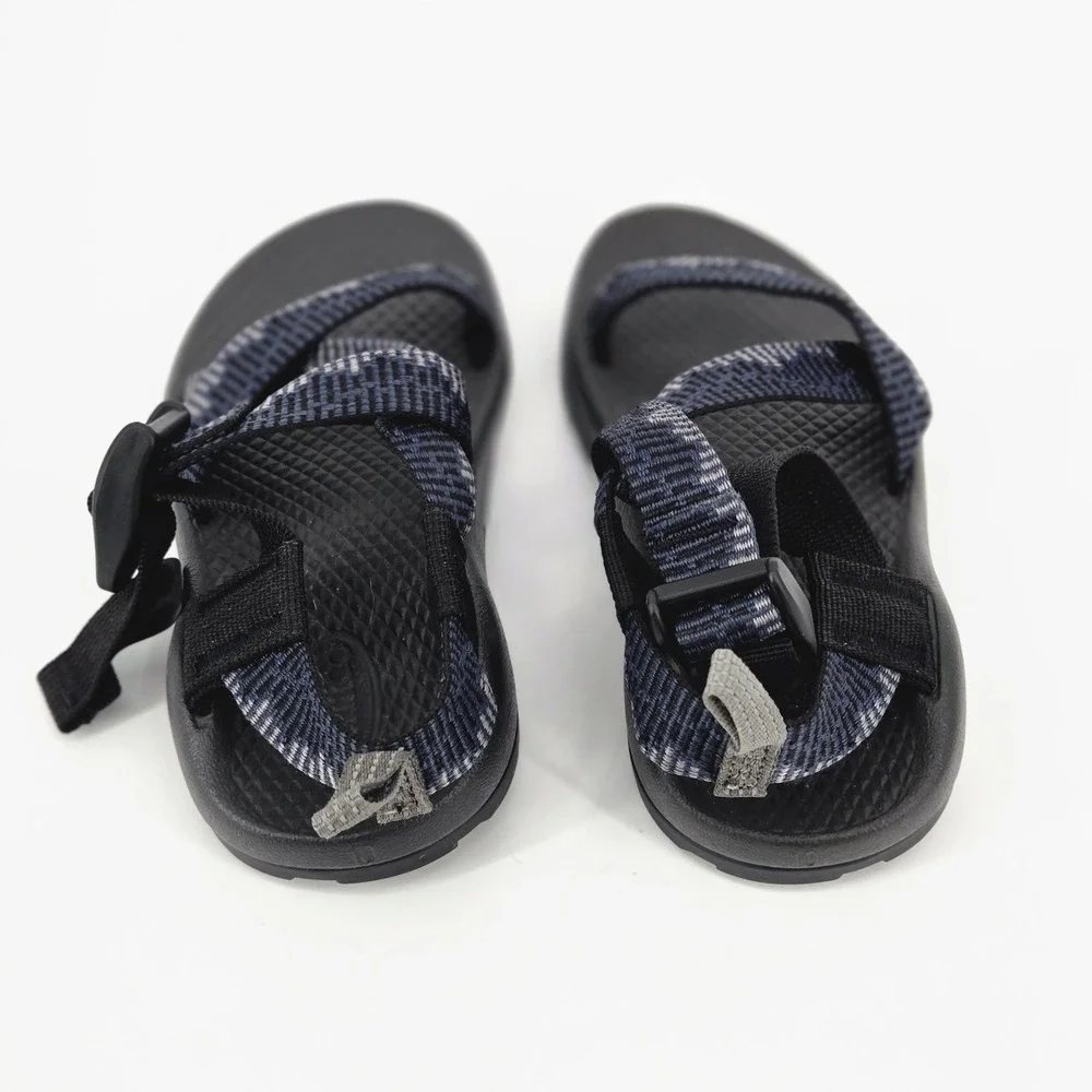 Chaco Z1 Ecotread Kids Youth Sandal Navy Gray Geometric Strap Water Shoe Size 10